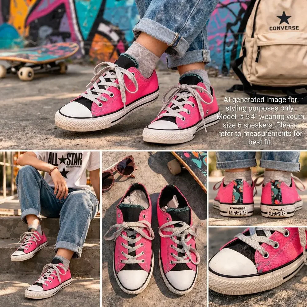 Converse All Star Barbie Pink Low Top Sneakers Junior Size 6 Canvas Streetwear